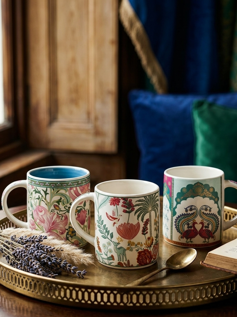 Mughal & Chintz Print Art Mugs