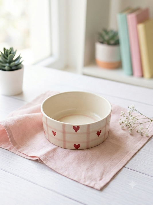 Plaid Heart Bowl