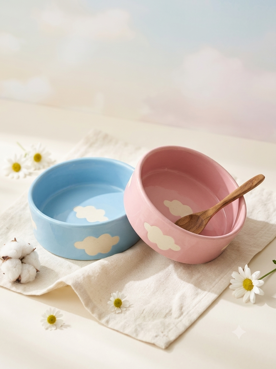 Sky & Cloud Ceramic Bowls