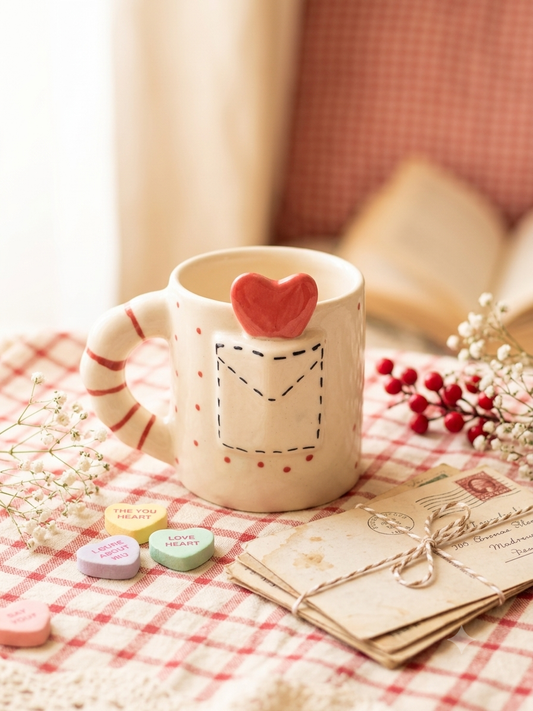 Stitched-Pocket Heart Mug