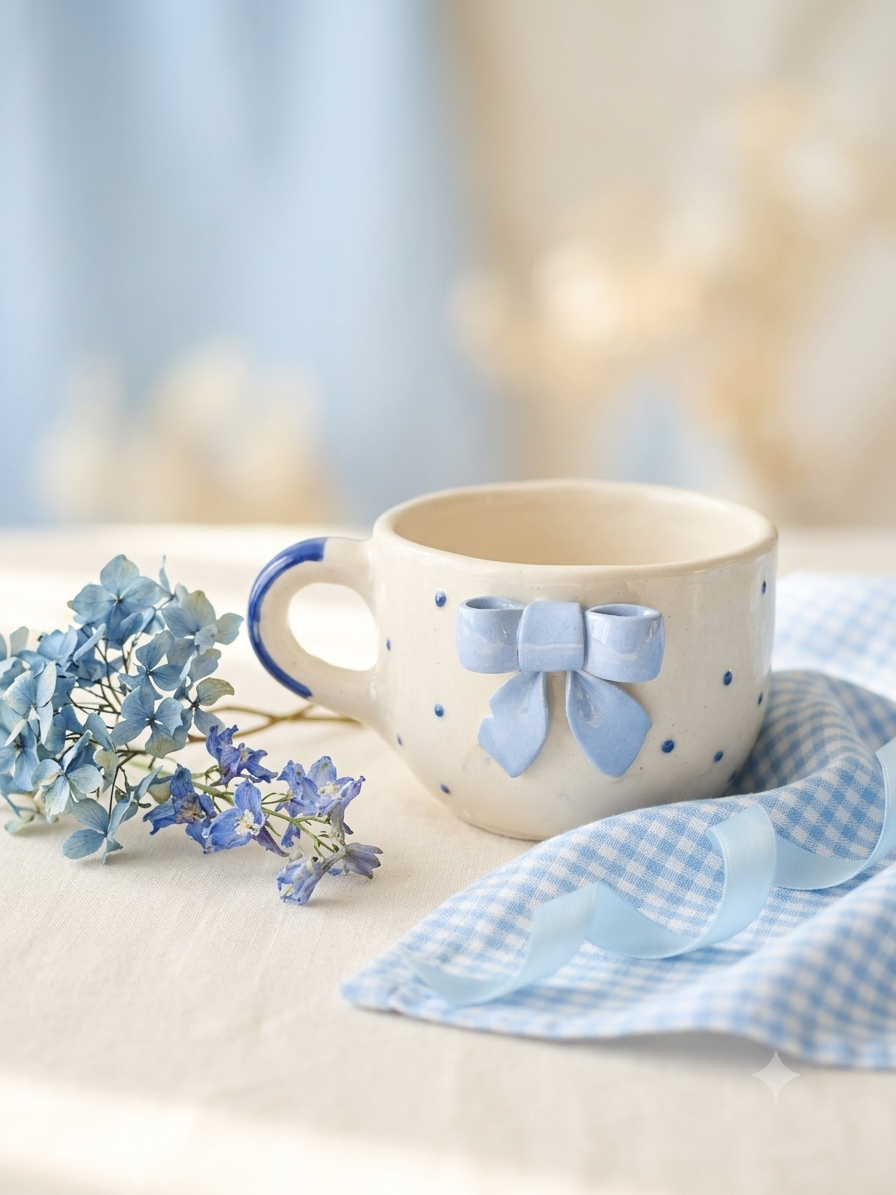 Blue Bow Mug