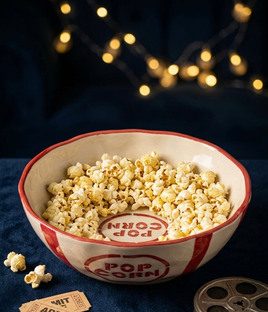 Vintage Movie Night Popcorn Serving Bowl