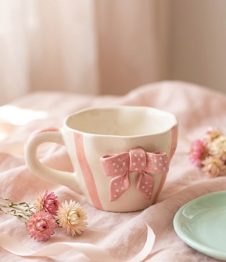 Coquette Bow Ceramic Mug